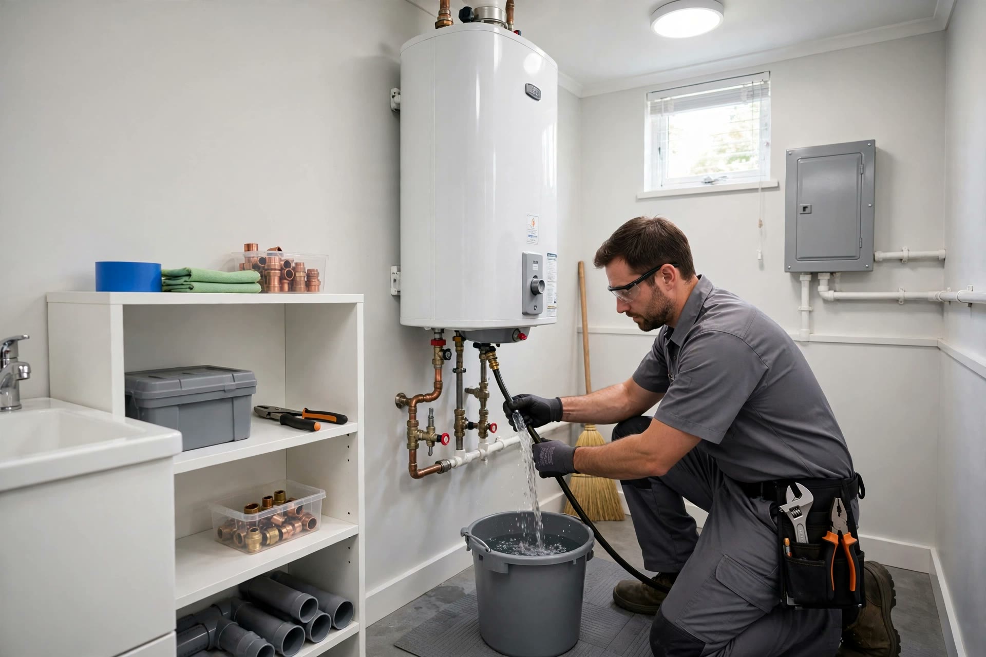 Annual water heater maintenance and tank flushing service in Anaheim, CA